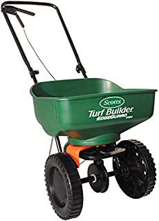 Scotts Turf Builder EdgeGuard Mini Broadcast Spreader - Spreads Grass Seed, Fertilizer and Salt - Holds up to 5,000 sq. ft. of Scotts Grass Seed or Fertilizer Products