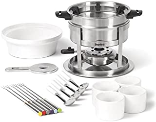 Starfrit 20-Piece Fondue Party Set | Includes: 1.7 qt Fondue Pot, Ceramic Bowl, (4) Ramekins, (6) Forks, (4) Spoons And More