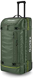 Gonex Rolling Duffle Bag with Wheels, 100L Water Repellent Large Wheeled Travel Duffel Luggage with Rollers 30 inch, Olive Green