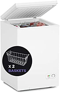 Northair Chest Freezer - 3.5 Cu Ft with 2 Removable Baskets - Reach In Freezer Chest - Quiet Compact Freezer - 7 Temperature Settings - White