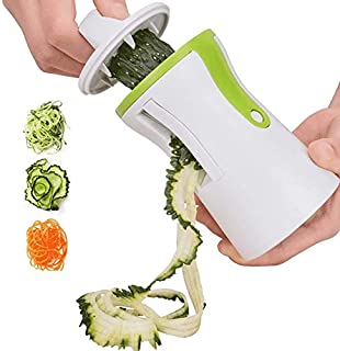 PJPPJH Spiral Slicer Hand Held Vegetable Spiralizer, Vegetable Cutter Zucchini Courgette Spaghetti Maker with a Cleaning Brush for Gift