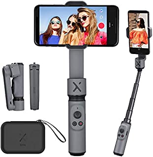 Zhiyun Smooth X Selfie Stick Tripod Gimbal Foldable Stabilizer for Smartphone, Extendable Stabilizer Handheld Gimbal for iPhone Samsung Android Phones Youtuber Vlog Live Streaming Video Making (Grey)