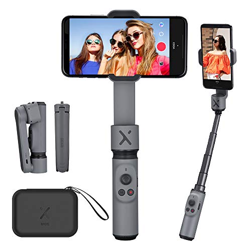 Zhiyun Smooth X Selfie Stick Tripod Gimbal Foldable Stabilizer for Smartphone, Extendable Stabilizer Handheld Gimbal for iPhone Samsung Android Phones Youtuber Vlog Live Streaming Video Making (Grey)