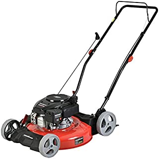 PowerSmart Lawn Mower, 21-inch & 170CC, Gas Powered Push Lawn Mower with 4-Stroke Engine, 2-in-1 Gas Mower in Color Red/Black, 5 Adjustable Heights (1.18''-3.0'' ), DB2321CR