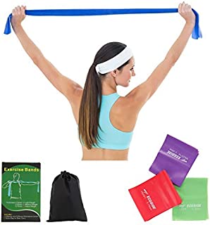 ECGOIOE Exercise Resistance Bands Set of 3, TPE Wide Resistance Ranges 5-21LBs Bands for Any Exercise,Home Gym, Physical Therapy, Pilates, Muscle Relaxation Exercise, Yoga, Strength Training Workout