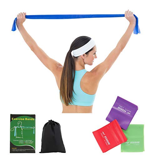 ECGOIOE Exercise Resistance Bands Set of 3, TPE Wide Resistance Ranges 5-21LBs Bands for Any Exercise,Home Gym, Physical Therapy, Pilates, Muscle Relaxation Exercise, Yoga, Strength Training Workout