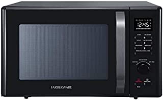 Farberware Black FMO10AHDBKC 1.0 Cu. Ft. 1000-Watt Microwave Oven with Healthy Air Fry, Grill/Convection Function, ECO Mode and LED lighting, Black Stainless Steel