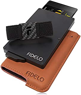 FIDELO Minimalist Wallets Card Wallet - Hybrid RFID Wallets for Men Slim Wallet