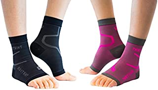 Thirty48 Plantar Fasciitis Socks, 20-30 mmHg Foot Compression Sleeves for Ankle/Heel Support, Increase Blood Circulation, Relieve Arch Pain, Reduce Foot Swelling (Black & Pink (2 Pairs), Medium)