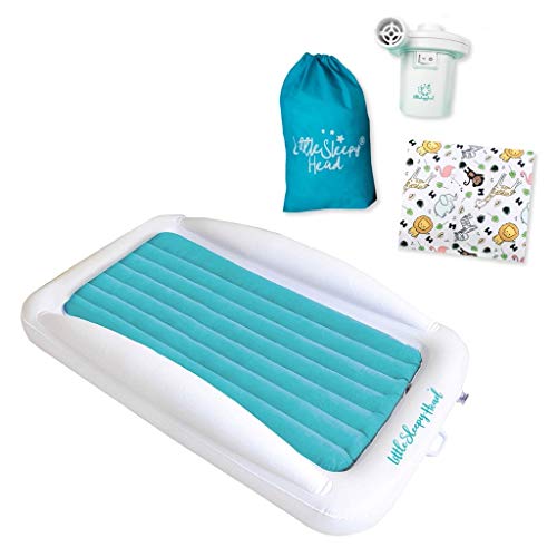 Little Sleepy Head Toddler Inflatable Bed, Perfect Kids Air Mattress, Toddler Cot for School, Kids Camping or Floor Bed with Bed Rails