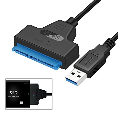 Neeyer SATA to USB Cable , USB 3.0 SATAIII Hard Drive Adapter Cable for 2.5 Inch SSD & HDD Support UASP, 20cm