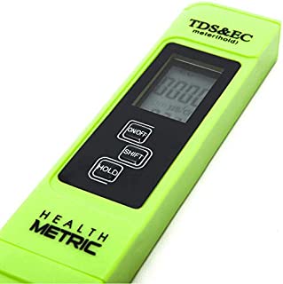 Professional TDS ppm Conductivity Meter - Quick and Easy EC TDS and Temperature Test Pen | 0-9999 ppm with ± 2% Accuracy | Perfect 3-in-1 Tester For Ro Water Aquarium Hydroponics Coffee Pool etc.