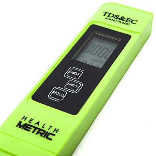 Professional TDS ppm Conductivity Meter - Quick and Easy EC TDS and Temperature Test Pen | 0-9999 ppm with ± 2% Accuracy | Perfect 3-in-1 Tester For Ro Water Aquarium Hydroponics Coffee Pool etc.