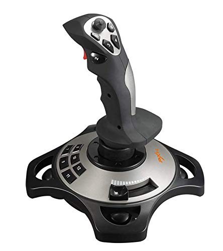 PXN-2113 USB Flight Stick PC Joystick Controller Simulator Gamepad Wired Gaming Control for Flight Stick Simulation Games, Advanced Throttle 4 Axis 8 Way HAT Switch, for Windows XP/VISTA/7/8/10