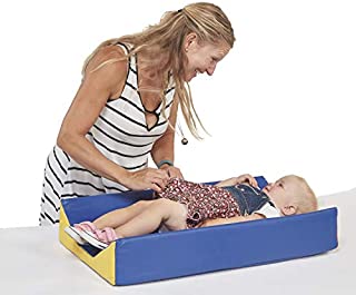 ECR4Kids Ultra-Soft Daycare Baby and Infant Contoured Changing Pad, Non-Slip Bottom, Built-in Handle Easy to Transport Travel - Primary, Assorted, (Model: ELR-029)