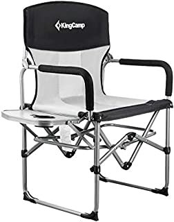 KingCamp Heavy Duty Compact Camping Folding Mesh Chair with Side Table and Handle