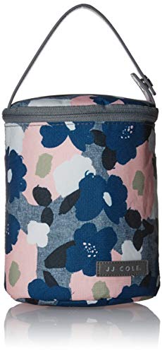 JJ Cole - Bottle Cooler, Insulated Interior for 2 Large Bottles or Sippy Cups, Included Freezer Pack, Exterior Pocket, and Easy Attach Handle, Heather Floral