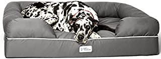 PetFusion Ultimate Dog Bed, Orthopedic Memory Foam, Multiple Sizes/Colors, Medium Firmness Pillow, Waterproof Liner, YKK Zippers, Breathable 35% Cotton Cover, Cert. Skin Contact Safe, 3yr. Warranty