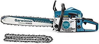 62cc Gas Chainsaws 20 Inch Bar Power Chain Saws, Gas Powered Chainsaw 2 Stroke Handed Petrol Gasoline Chain Saw for Cutting Wood Outdoor Garden Farm Home Use with Tool Kit