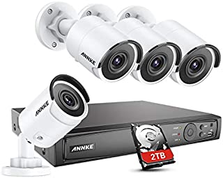 ANNKE H800 4K PoE Security Camera System, 8CH PoE NVR and 4pcs Ultra HD 8MP Outdoor Wired IP Cameras 2TB HDD, Dual Night Vision Resistant to Extreme Weather, Easy Remote Access and Motion Detect