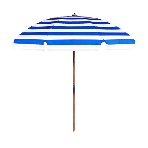 7.5 ft. Steel Commercial Grade Heavy Duty Beach Umbrella with Ash Wood Pole & Acrylic Fabric