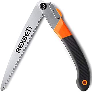 Folding Saw, Heavy Duty Extra Long Blade Hand Saw for Wood Camping, Dry Wood Pruning Saw With Hard Teeth By REXBETI, Quality SK-5 Steel