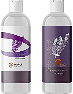 Tea Tree Shampoo and Conditioner Set - Tea Tree Oil Shampoo and Cleansing Conditioner Hair Treatment for Dry Damaged Hair Repair - Sulfate Free Shampoo and Conditioner for Color Treated Hair