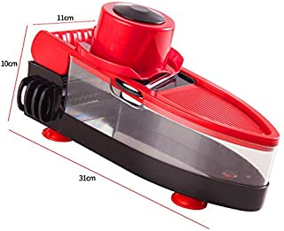 HTYX Multi-Function Chopper Manual Wire Cutter Potato Cucumber Carrot Slicer Multi-Size paring Knife Household Kitchen Tools Black red 300×110×100mm