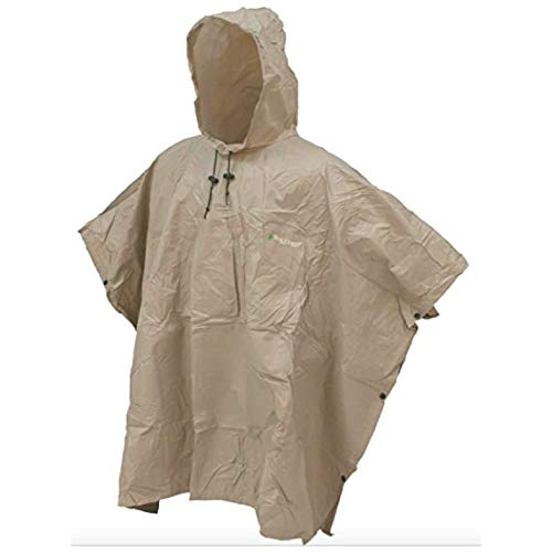 FROGG TOGGS Men's Ultra-Lite2 Waterproof Breathable Poncho, Khaki, One Size