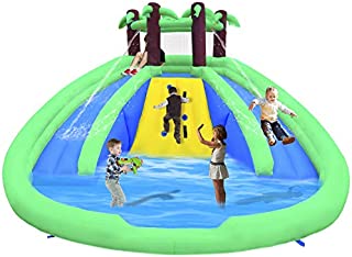 OTTARO Inflatable Bounce House Castle with Double Slide, Inflatable Water Slides with Climbing Wall, Water Gun & Splashing Pool, Including Oxford Carry Bag, Repairing Kit