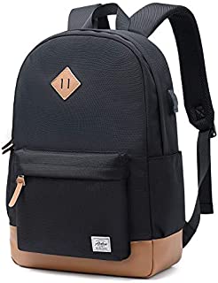 Abshoo Classical Basic Womens Travel Backpack For College Men Water Resistant Laptop School Bookbag (USB Black)