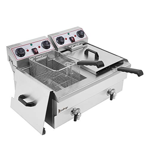 Heavy Duty Electric Stainless Steel Deep Fryer, With Basket (24.9QT/ 23.6L Oil Capacity)