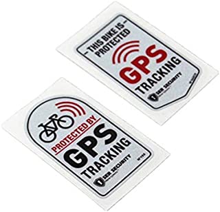 Langersun 2PCS Car Stickers Warning GPS Tracker Alarm Bike Protected Motorbike Bumper 7x4cm (C)