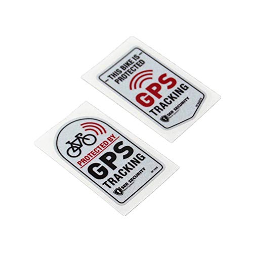 Langersun 2PCS Car Stickers Warning GPS Tracker Alarm Bike Protected Motorbike Bumper 7x4cm (C)