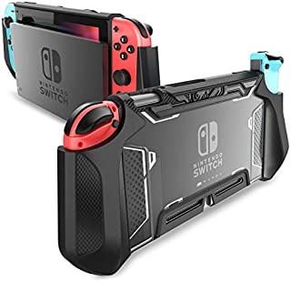 Mumba Dockable Case for Nintendo Switch, [Blade Series] TPU Grip Protective Cover Case Compatible with Nintendo Switch Console and Joy-Con Controller (Black)