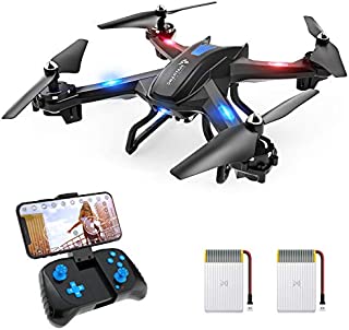 SNAPTAIN S5C WiFi FPV Drone with 720P HD Camera, Voice Control, Gesture Control RC Quadcopter for Beginners with Altitude Hold, Gravity Sensor, RTF One Key Take Off/Landing, Compatible w/VR Headset