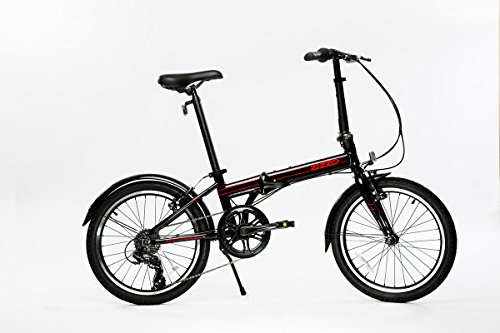 EuroMini Via 20 Folding Bike-Lightweight Aluminum Frame Genuine Shimano 7-Speed 26lb