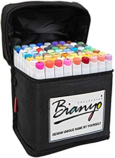 Bianyo Classic Series Alcohol-Based Dual Tip Art MarkersSet of 72,Travel Case