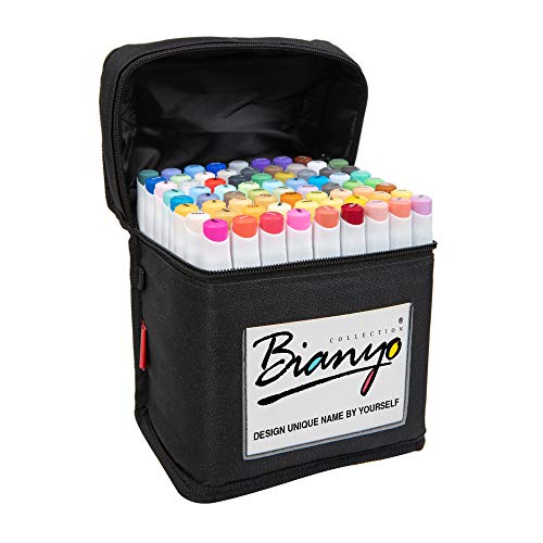 Bianyo Classic Series Alcohol-Based Dual Tip Art MarkersSet of 72,Travel Case