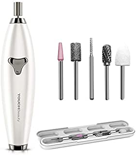 TOUCHBeauty Electric Nail File Drill 6in1 Manicure Pedicure set for Natural Acrylic Nails Tungsten Steel Bits for Gel Nails Remover, ±360° Dual-ways Rotation Rechargeable Travel Set 1733