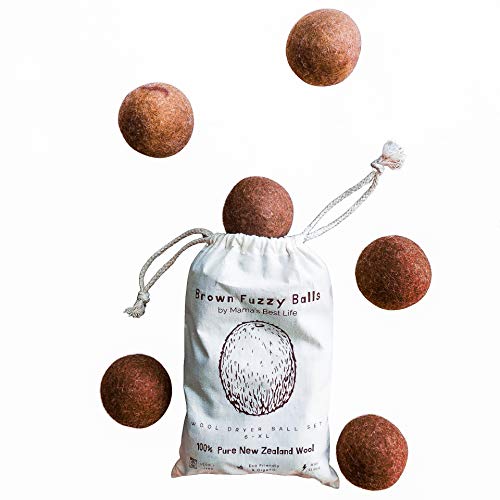 Mama's Best Life Eco Friendly Organic Wool Dryer Balls for Laundry - XL 6 Pack - NZ Wool - Reusable Natural Fabric Softener - Dryer Sheets Alternative - Save Money and Time - Anti Static - No Lint