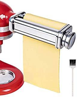 X Home Pasta Roller Attachment Compatible with KitchenAid Stand Mixers, Stainless Steel Pasta Maker Accessory, Including Cleaning Brush