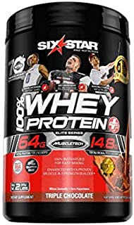 Whey Protein Powder | Six Star Whey Protein Plus | Whey + BCAA + Creatine Monohydrate | Post Workout Muscle Recovery & Muscle Builder Protein Shakes for Men & Women | Chocolate, 2 lb(package may vary)