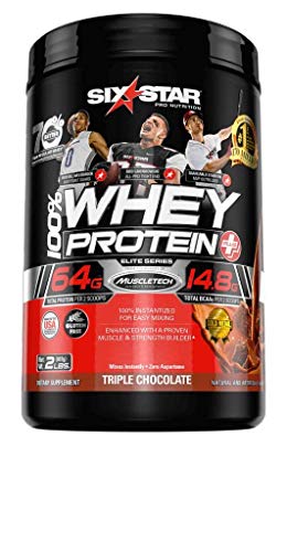 Whey Protein Powder | Six Star Whey Protein Plus | Whey + BCAA + Creatine Monohydrate | Post Workout Muscle Recovery & Muscle Builder Protein Shakes for Men & Women | Chocolate, 2 lb(package may vary)