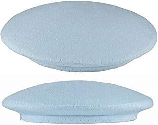 Sona Pillow O, Anti-Aging Round Shaped Memory Foam, Anti-Snore Pillow, Inner Area Compartment for BlueTooth Speaker, Anti-Wrinkle Smooth, Skin Ultra Soft Cotton Light Blue, Side Back Stomach Sleeper