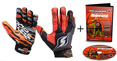 Hoop Handz Weighted Basketball Training Gloves w/Undersized Basketball Player Drills DVD (Medium)