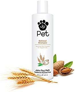 John Paul Pet Oatmeal Shampoo for Dogs and Cats, Sensitive Skin Formula Soothes and Moisturizes Dry Skin and Fur, 16-Ounce