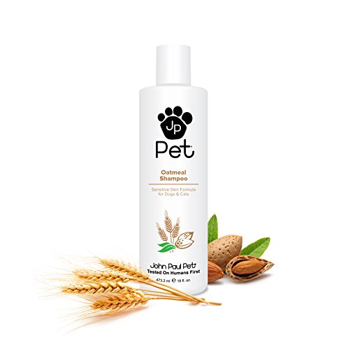 John Paul Pet Oatmeal Shampoo for Dogs and Cats, Sensitive Skin Formula Soothes and Moisturizes Dry Skin and Fur, 16-Ounce