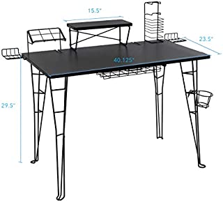 Atlantic Gaming Original Gaming Desk - 32 inch TV Stand, Charging Station, Speaker/5 Game/Controller/Headphone Storage