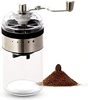 KUKIFUN Manual Coffee Grinder, Hand Coffee Grinder with Adjustable Setting, Conical Ceramic Burr, Hand Coffee Mill for Espresso, French Press, Cold Brew, Drip Coffee, Pour Over, Large Capacity